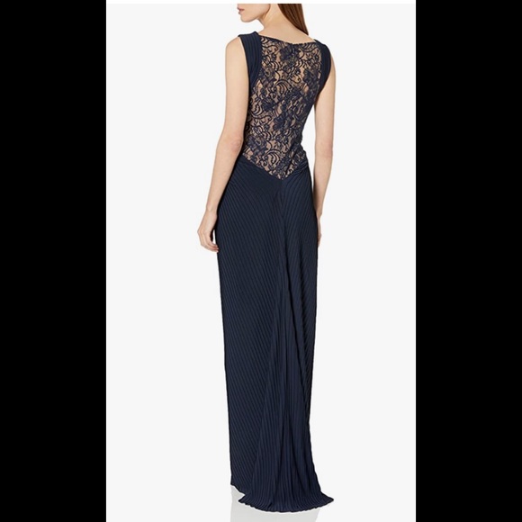 Tadashi shoji jersey pinturk navy dress - Picture 2 of 4